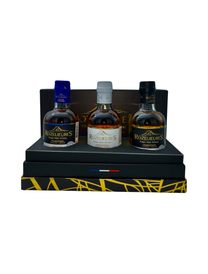 Coffret Whiksy, Rozelieures, 3*20cl, Subtil, Origine, Tourbe