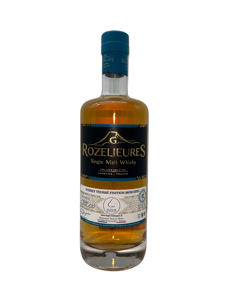 Whisky, Français, Rozelieures, Tourbé, Fût Unique Moscatel, 50.2%, 70cl