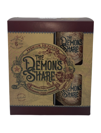 Coffret Rhum, Demon's Share 6 ans, 2 verres, 70cl, 40%